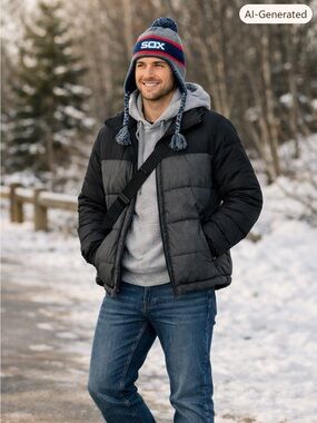 New Era Chicago White SOX Earflap Beanie Gray/Blue M